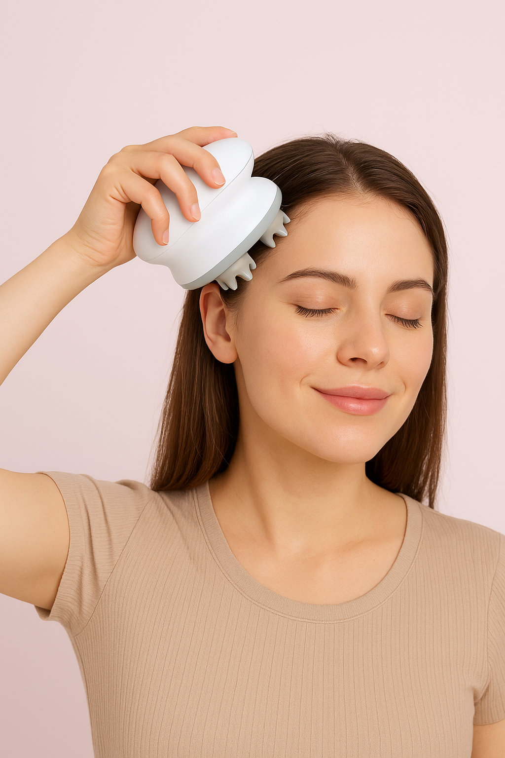 Revive Rechargeable Scalp & Body Massager – 4 Rotating Heads, 96 Soft Silicone Bristles