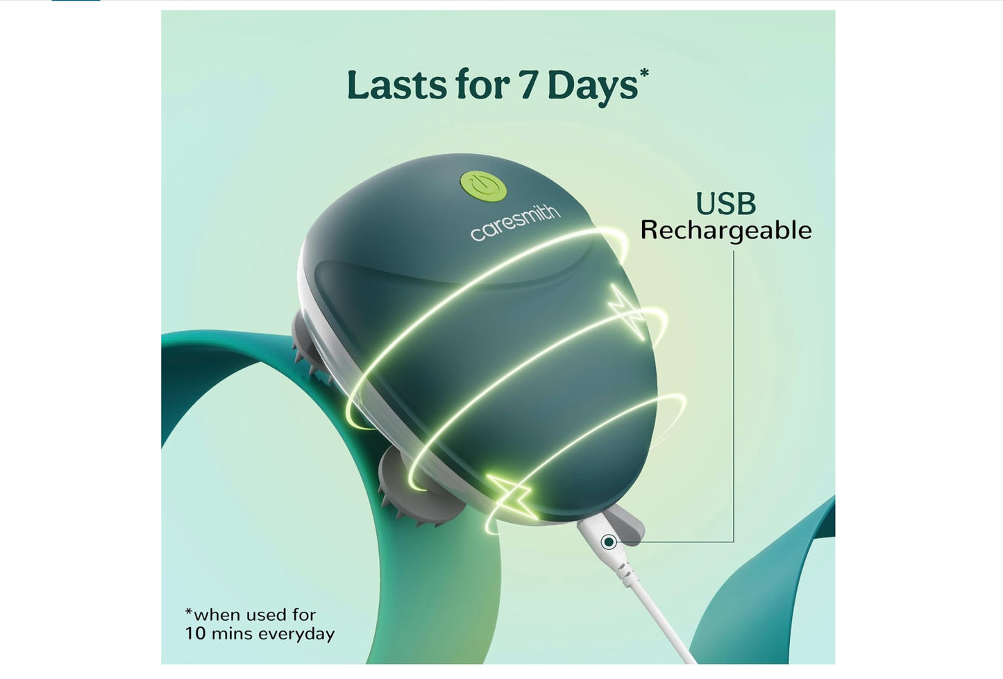 Revive Rechargeable Scalp & Body Massager – 4 Rotating Heads, 96 Soft Silicone Bristles