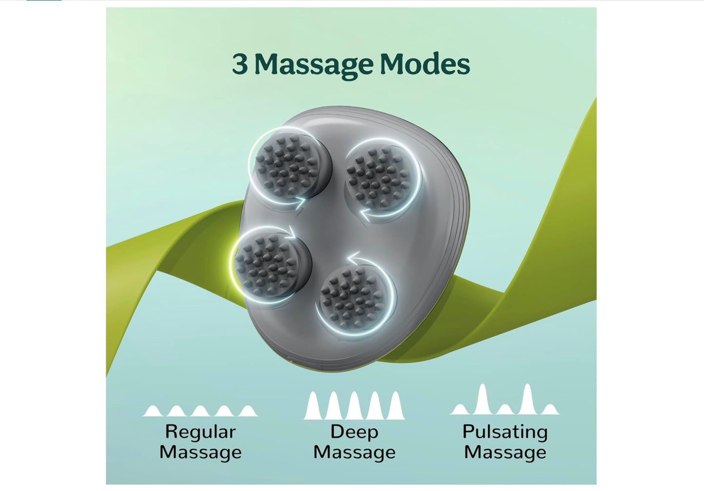 Revive Rechargeable Scalp & Body Massager – 4 Rotating Heads, 96 Soft Silicone Bristles