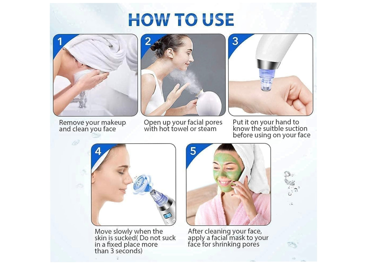 Rechargeable Blackhead Remover – Pore Vacuum & Skincare Device