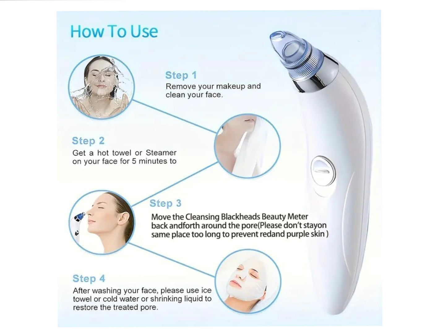 Rechargeable Blackhead Remover – Pore Vacuum & Skincare Device